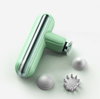 Mini-Muskelmassagepistole für Tiefengewebe mit 4 Massageköpfen, 4 Geschwindigkeitsstufen, Musikfunktion, tragbar, 2000mAh Akku