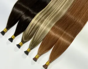 Wholesale Price High Quality Italian Glue Human Hair Extensions Double Drawn Pre-bonded I Tip Hair Extensions For Woman