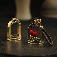 Étrier en laiton de style chinois de Mongolie intérieure, fabriqué à partir de cuivre pur, accessoire de selle et de harnais, souvenir et porte-clés de voiture