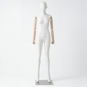 Mannequin femme en fibre de verre corps entier avec mains en <span class=keywords><strong>bois</strong></span> amovibles, pose réglable, taille US/UE pour l'affichage de vêtements en magasin - Product Image 3