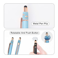Stylo à bille en métal avec logo personnalisé, multifonctionnel, stylo tactile pour écran de téléphone, stylo à bille créatif avec fonction fidget spinner