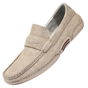 Mocassins habillés pour homme en cuir véritable faits à la main, prêts pour le travail, respirants, antidérapants, avec logo personnalisé, semelle intérieure en caoutchouc - Product Image 1