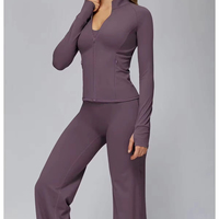 Ensemble de vêtements de sport de luxe pour femmes, 4 pièces, vestes de sport, débardeurs, vêtements de yoga, leggings de course, vêtements d'entraînement, OEM ODM