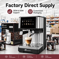 Máquina de Espresso Semiautomática Programable con Pantalla Táctil Anbolife de Alta Calidad y Gran Venta, para Espumar Leche, Ideal para Hoteles y Comercios