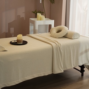 Ensemble de draps de table de massage plats blanc crème Ensemble de draps en <span class=keywords><strong>polaire</strong></span> confortable <span class=keywords><strong>Polaire</strong></span> extra pelucheux - Product Image 6