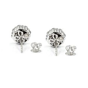 Boucles d'oreilles classiques en or blanc 18 carats plaqué or, style princesse illusion, cadeau tendance pour femme, fiançailles, mariage, fête - Product Image 3