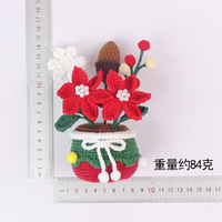 Ornement de Noël en pot fait main au crochet, Décoration d'ambiance pour salon et bureau, Fleur au crochet en fil, Cadeau, Croix