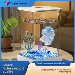 <span class=keywords><strong>Acuario</strong></span> Rectangular Pequeño de Plástico para Carpas y Peces Dorados - Pecera Ornamental Ecológica para Hogar, Sala de Estar, Oficina, Escritorio, Estudio DEM/DOM - Product Image 3