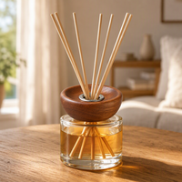 Couvercle de diffuseur d'aromathérapie en bois massif personnalisé, bouchon en bois pour bouteille d'huile parfumée personnalisée, accessoires écologiques pour la fragrance d'intérieur