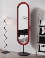 Miroir Mural de Luxe Moderne Pleine Longueur Fait Main Personnalisable Style Célébrité Internet Rétro Lumineux Haut de Gamme