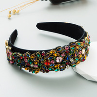 Nouvelle coiffure mode Baroque créative strass accessoires de cheveux femme bandeau à larges bords