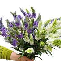 Paarse lavendel, kunstmatige salie, bloemendecoratie voor thuis, woonkamertafelbloemen in Europese stijl, fotorekwisieten