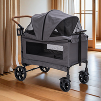 Poussette de voyage de jogging de luxe à 4 roues pliable petite poussette double jumelle pour chien et chat Style moderne