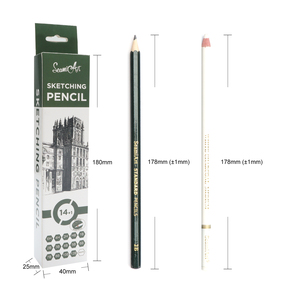Seamiart 14 unids/<span class=keywords><strong>set</strong></span> 6H-12B arte estándar dibujo bocetos Hb lápices de madera conjunto con 1 pieza lápiz de carbón blanco Oficina escuela - Product Image 3