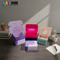 Boîtes d'expédition pour vêtements en carton ondulé avec impression de logo de marque personnalisée, couleur rose, emballage pour envoi postal