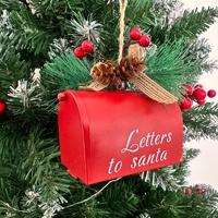 Boîte aux lettres suspendue du Père Noël, décorations pour arbre de Noël, boîte de rangement pour cadeaux de Noël