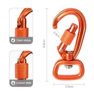 4kN 7075 kait tali anjing pengunci otomatis <span class=keywords><strong>Carabiner</strong></span> pengunci sekrup <span class=keywords><strong>Carabiner</strong></span> <span class=keywords><strong>Mini</strong></span> gerbang lurus Aluminium putar penerbangan - Product Image 5