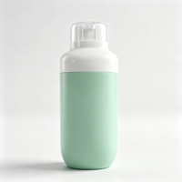 Bouteille cylindrique à bouchon rabattable vert menthe mat 350 ml 500 ml, couvercle double couche blanc, conteneur vide de voyage pour soins de la peau, rechargeable