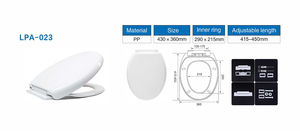 Asiento de inodoro en forma de D de cierre suave con tapa de asiento de <span class=keywords><strong>WC</strong></span> universal de liberación rápida - Product Image 6