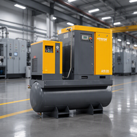 Compresseur d'air rotatif à vis 4-en-1 silencieux et lubrifié de 7,5 kW/10 CV 16 bars certifié CE avec compatibilité système d'air