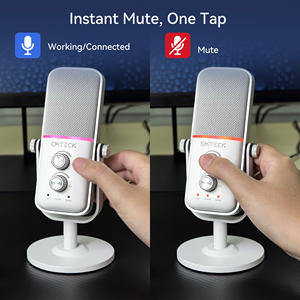 CMTECK XM600 RGB Iluminación USB Micrófono de condensador con cable Micrófono de grabación omnidireccional para estudio de juegos Grabación de podcasting - Product Image 5