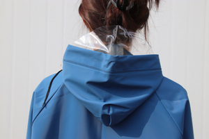 0.45mm Heavy Duty Blue PVC Waterproof Long Raincoat with Reflective Tape for Industrial Work - Product Image 5