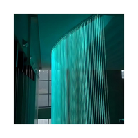 Rideau d'eau en fibre optique personnalisé en usine, rideau mural cascade à changement de couleur RGB pour la décoration des halls d'hôtels et des centres commerciaux