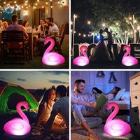 Lot de 2 flotteurs gonflables flamants roses lumineux pour piscine, à énergie solaire, étanches, LED, pour anniversaires, remises de diplômes, nouveautés