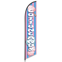 Drapeau publicitaire en polyester effet plume 11 pieds, bannière flottante double face pour extérieur, enseigne commerciale pour décoration d'événements de confiserie