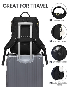 Borsa da infermiera per insegnante di lavoro espandibile alla moda 2023 <span class=keywords><strong>con</strong></span> borsa da polso carina zaino da viaggio multifunzione impermeabile per laptop da donna USB - Product Image 6