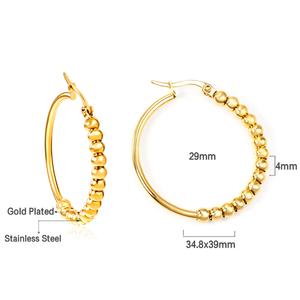 Pendientes Grandes de Acero Inoxidable, Chapados en Oro de 18K, Ligeros, Hipoalergénicos, para Mujer, Tendencia 2023, Estilo Minimalista - Product Image 2