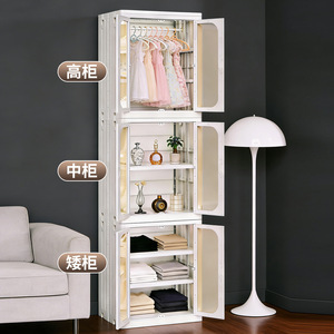 Folding Storage Cabinet White Translucent Doors Multi Layer Baby Clothes Toys Snacks Organizer Large Square Type - Product Image 3