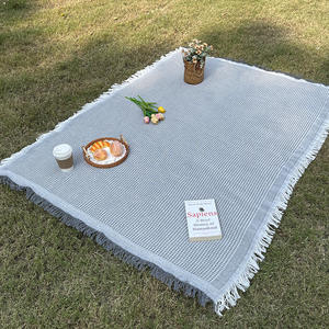 Tapis de pique-nique compact et léger, style bohème, blanc, pour le camping en plein air, la randonnée, la plage, la tente, lavable en machine, couverture épaisse pour les pique-niques - Product Image 5