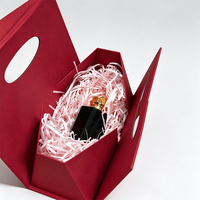 Caja Triangular Portátil Plegable, Caja de Embalaje de una Pieza, Caja Rígida de Papel con Detalles en Dorado y UV, para Perfumes, Cosméticos y Lápices Labiales