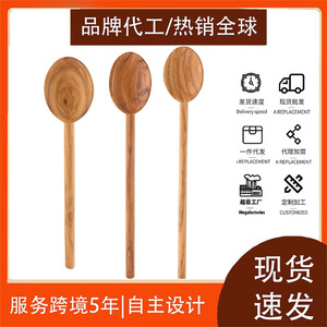 Cuillère de cuisine en bois d'olivier, bois massif non peint, écologique, pour la cuisine - Product Image 5