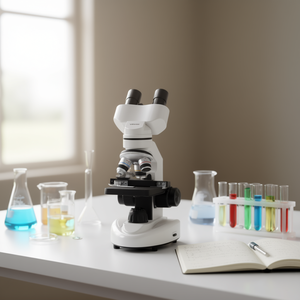 Microscope binoculaire composé Vevor 40-2000X avec éclairage LED, corps en alliage d'aluminium, mise au point manuelle, pour laboratoire domestique - Product Image 2