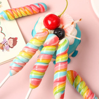 Sucette spirale multicolore torsadée 17g en forme de vague, bonbons durs fruités en gros