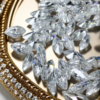 Pierre de Moissanite Synthétique Blanche en Forme Ovale/Poire, Couleur D, Clarté VVS1 avec Effet de Couleur/Éclat pour la Fabrication de Bijoux