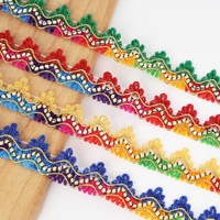Dentelle triangulaire florale dorée de style national de 2,5 cm, écologique et faite à la main, pour vêtements, textiles de maison, sacs et accessoires – Disponible immédiatement