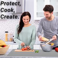 Tapis en silicone multi-usages résistant à la chaleur pour comptoir avec protection des bords, tapis de protection de table de salle de bain de cuisine