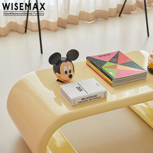 WISEMAX mobili nordico moderno appartamento <span class=keywords><strong>tavolino</strong></span> da salotto mobili in legno massello giallo <span class=keywords><strong>basso</strong></span> <span class=keywords><strong>tv</strong></span> unità lungo tavolo centrale - Product Image 4