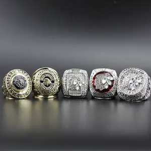 NHL 1934 1961 2010 2013 Chicago Black Hawk Hockey Championship Ring 5 Piece Set