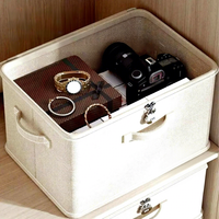 Grande boîte de rangement pliable moderne empilable avec serrure (personnalisable) et poignée, organisateur de vêtements sécurisé, panier de rangement lavable