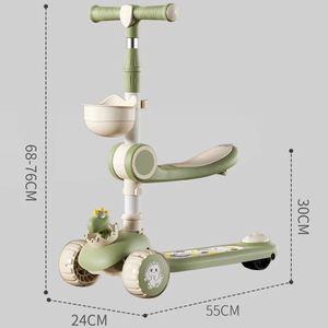 Ventes chaudes Trottinette pour enfants de 2 <span class=keywords><strong>à</strong></span> 12 ans avec lumières Trottinette pour bébé Trottinette réglable en hauteur et pliable pour enfants - Product Image 1