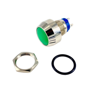 Interrupteur à bouton-poussoir métallique 12 mm, série 12-D, à verrouillage, tête ronde, petit format, marche/arrêt avec LED / non-illuminé - Product Image 2