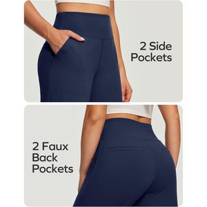 Pantalones de Yoga de Pierna Ancha FOXA, Cintura Alta con Bolsillos, Control de Abdomen, Elásticos, Pantalones de Vestir para Mujer, Pantalones Casuales de Negocios - Product Image 5