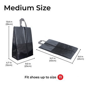 Оптовая продажа, черная прозрачная нейлоновая сумка для обуви - Product Image 2
