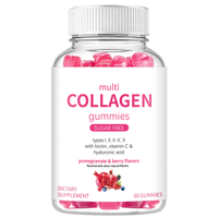 Gommes collagène peau/cheveux/ongles | Collagène de poisson + biotine + MSM | Baies | OEM marque privée | 60 pcs