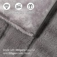 Couverture polaire douillette et chaude en polyester, tissée, rayée, grande taille pour adulte, vente en gros, plaid en fausse fourrure, ignifuge, quatre couleurs
