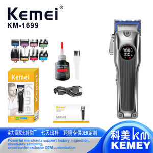 Kemei Electric <b>Hair</b> <b>Clipper</b> Km 1699 With Lcd Display Brushless Motor Metal Body Usb Rechargeable Professional <b>Hair</b> Trimmer - Product Image 2